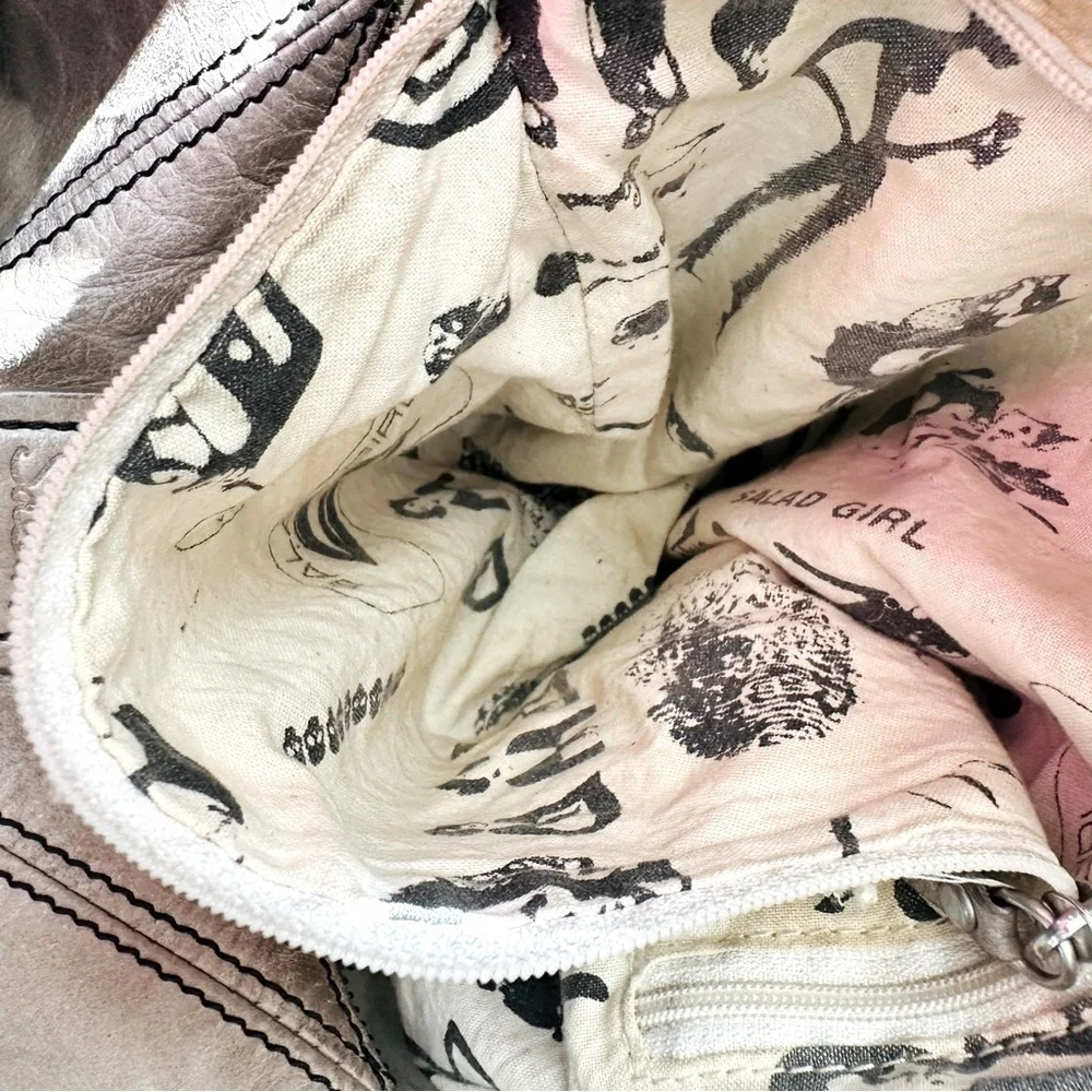 Salad Distressed Tan Leather Shoulder Bag